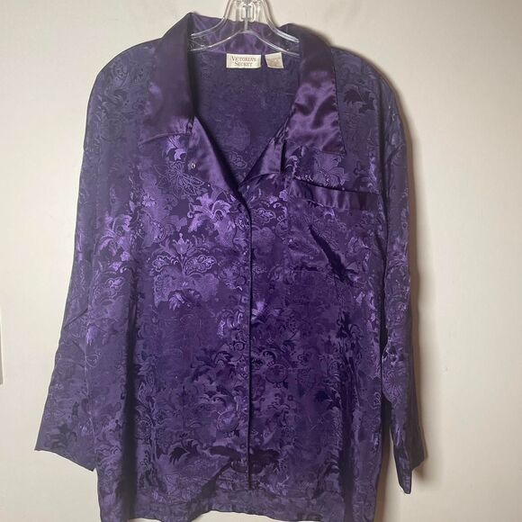 Victoria Secret Women's Pajamas top purple satin size S - Picture 1 of 8